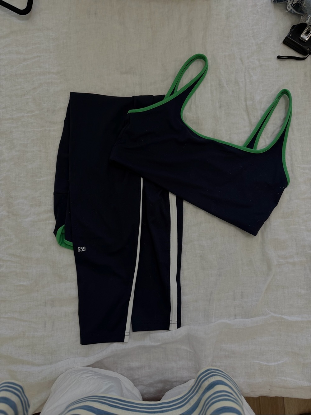 Splits59 Navy and Green workout set